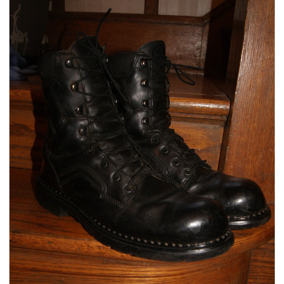 Red Wing Boots Mens 13 D Soft Toe Leather EH Black USA Supersole 8” 414 Logger - Picture 1 of 10